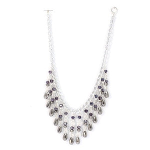 Collar De Cadenas Y Gotas De Cristal
