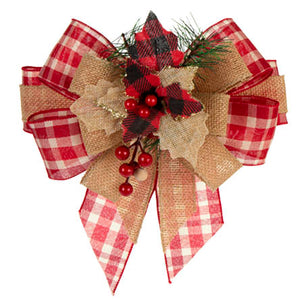 Moño Rojo Con Pick Navideño