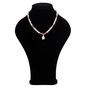 Collar Multicolor Con Dije De Unicornio