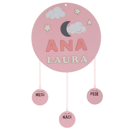 Adorno Letrero Puerta Rosa