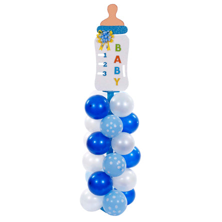 Torre De Globos Con Biberón Azul