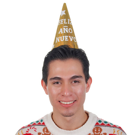 Gorrito Con Material Laser Oro