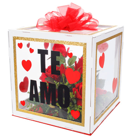 Cubo Decorativo Con Rosas