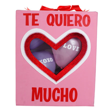 Caja De Regalo C/ Globos De Corazón