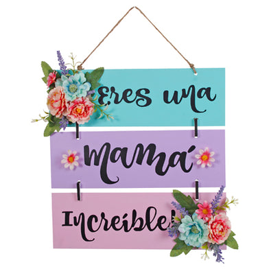 Fantasías Miguel Clave:ML3130 Letrero Con Flores Para Mamá