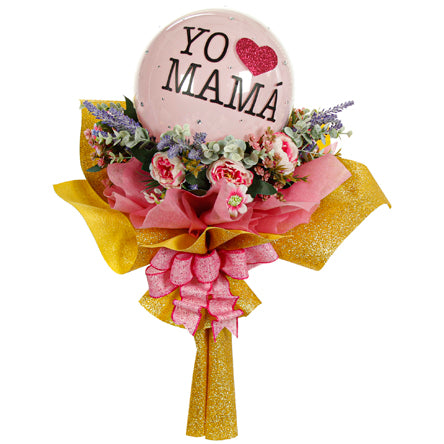 Ramo De Flores Con Globo