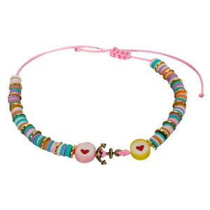Pulsera Cuentas Heishi Con Dije Ancla