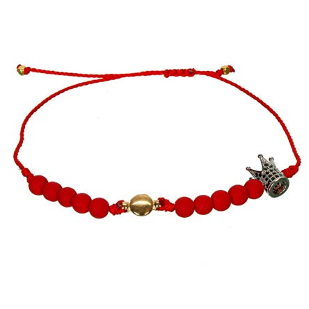 Pulsera Roja Con Corona
