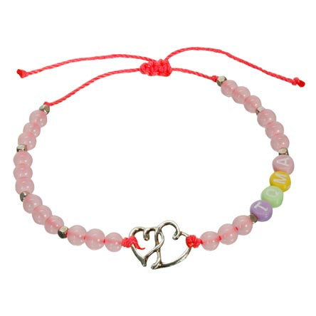 Pulsera Rosa Con Dije Corazón