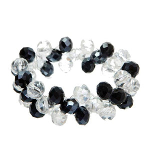 Pulsera De Rondeles Cristal/Negro