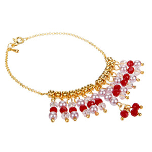 Pulsera Con Engarces De Cristales Y Perlas