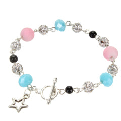 Pulsera Rosa/Azul Con Estrellas