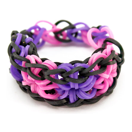 Pulsera Rosa, Morado, Negro Con Ligas Divertidas