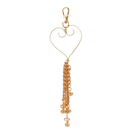 Colgante Para Bolsa Corazón Con Cadena Y Rondeles