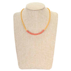 Collar De Cadena Oro Con Perlas Destello Rosado