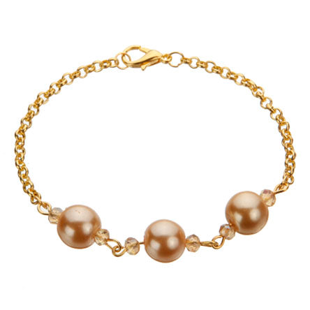 Pulsera De Cadena Con Perlas Cristal Topacio