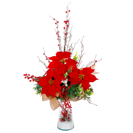 Base De Cristal Con Nochebuena