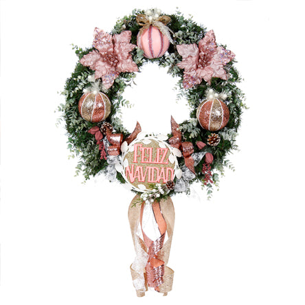 Corona Rosa Feliz Navidad
