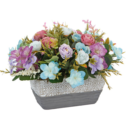 Arreglo De Rosas Y Magnolias Azul/Morado