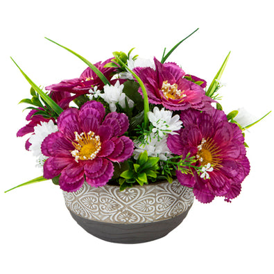 Fantasías Miguel Clave:SR649 Base De Cemento Con Amapolas Moradas