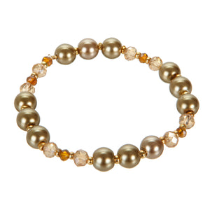 Pulsera Con Perlas Miel/Topacio