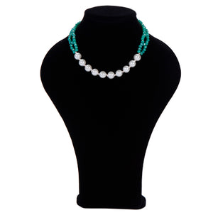 Collar De Perlas Blancas Y Rondeles Jade
