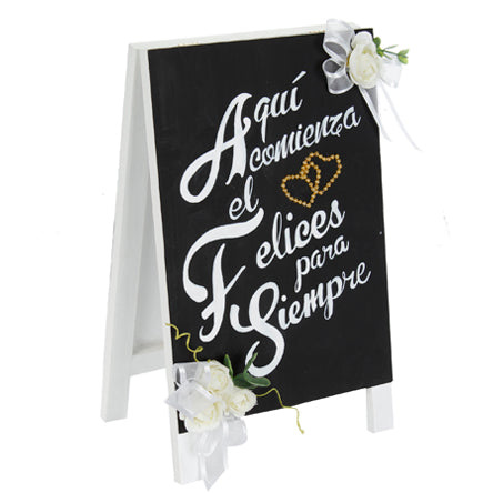 Pizarrón Boda Blanco