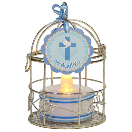 Jaula Con Mini Luz Para Bautizo