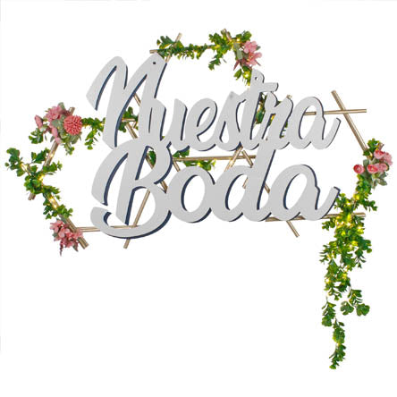 Letrero Nuestra Boda Follaje