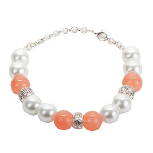Pulsera Con Perlas Y Cta. Coral