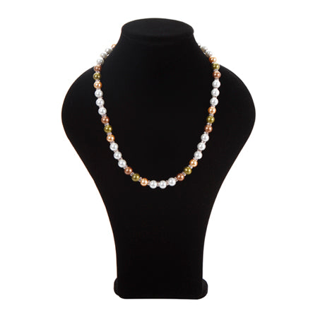 Collar De Perlas Blanco-Café-Olivo