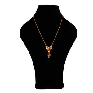 Collar De Cadena Con Perlas Destello Café Claro